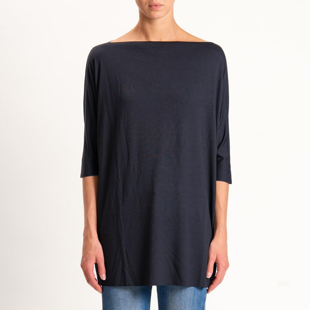 Vicolo-T-shirt over taglio vivo in jersey - nero