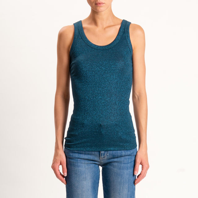 Vicolo-Top lurex - petrolio