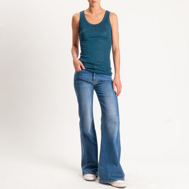 Vicolo-Top lurex - petrolio