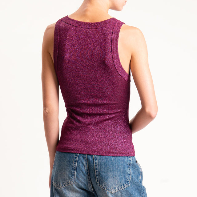 Vicolo-Top lurex scollo v - magenta