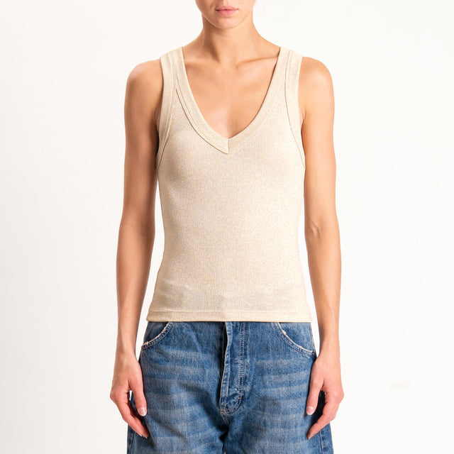 Vicolo-Top lurex scollo v - gold
