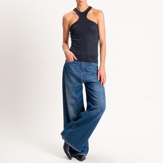 Vicolo-Top vogatore in lurex - nero