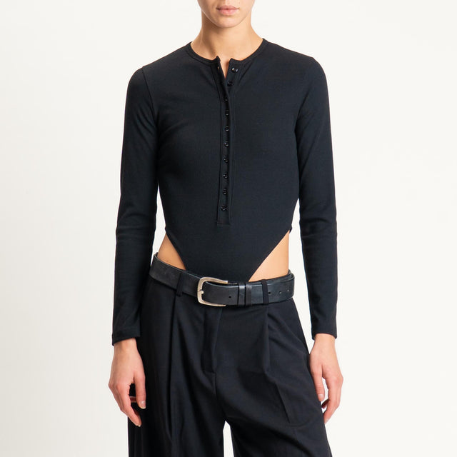 Vicolo- Body chester a costine - Nero