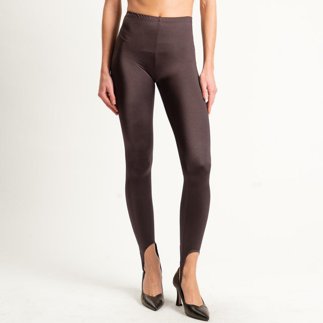 Vicolo-Leggings elastico in vita - moro