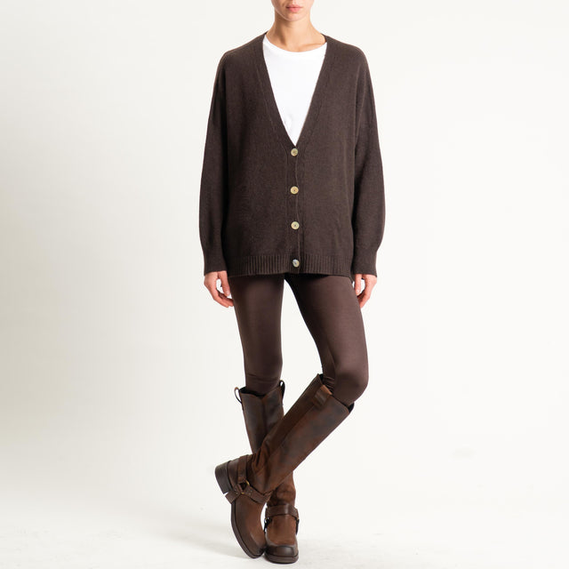 Vicolo-Leggings elastico in vita - moro