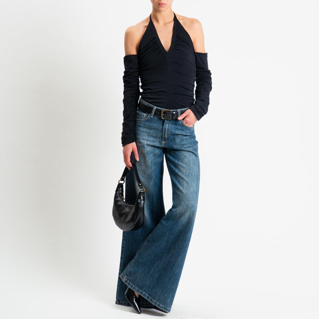 Vicolo-Body con arricciatura - nero