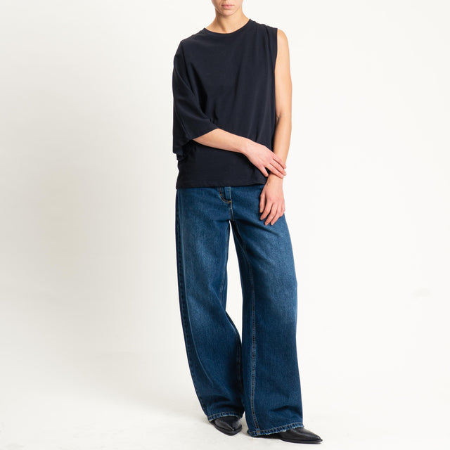 Vicolo- Maglia smanicata monospalla - nero