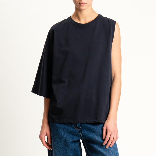 Vicolo- Maglia smanicata monospalla - nero