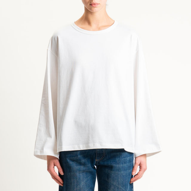 Vicolo-T-shirt scatola manica ampia - latte