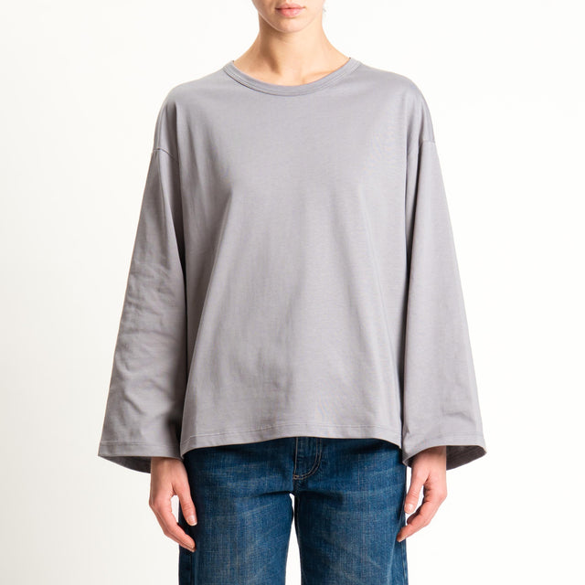 Vicolo-T-shirt scatola manica ampia - grigio