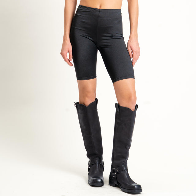 Vicolo-Leggings biker elastico in vita - nero