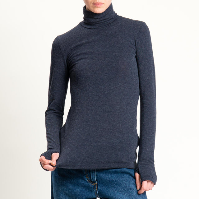 Vicolo-Maglia collo alto modal lana - antracite
