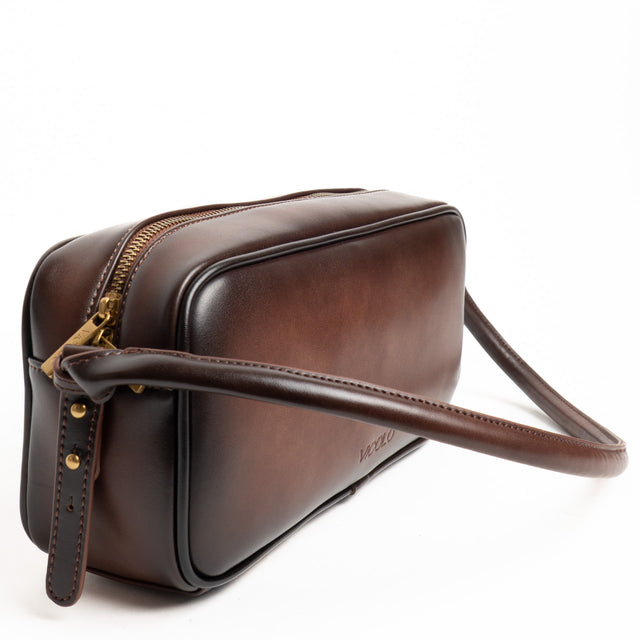 Vicolo-Borsa bauletto effetto vintage - marrone/nero