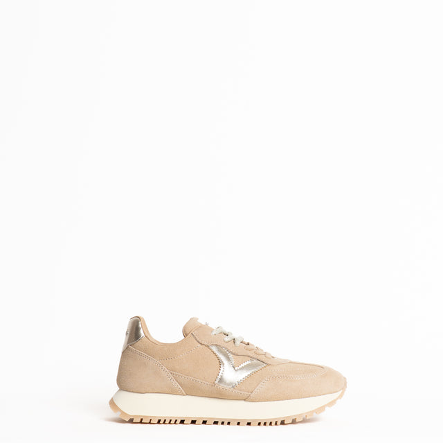 Victoria-Sneakers scamosciata con doppio laccio - beige