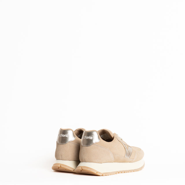 Victoria-Sneakers scamosciata con doppio laccio - beige