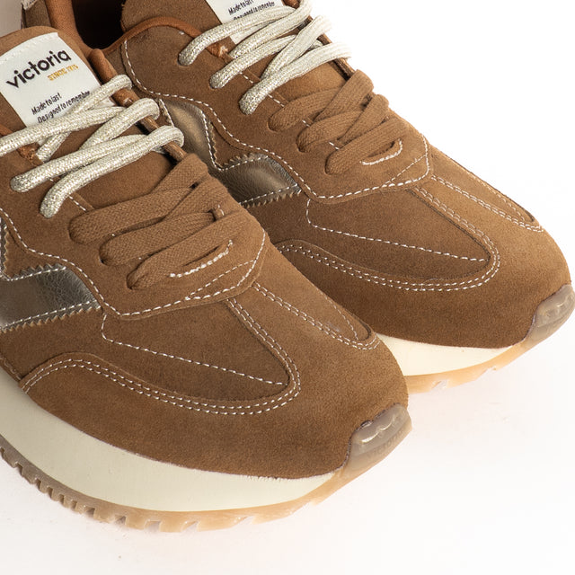 Victoria-Sneakers scamosciata con doppio laccio - cuoio