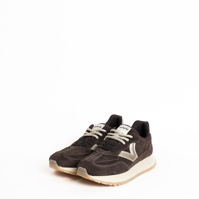 Victoria-Sneakers scamosciata con doppio laccio - marrone