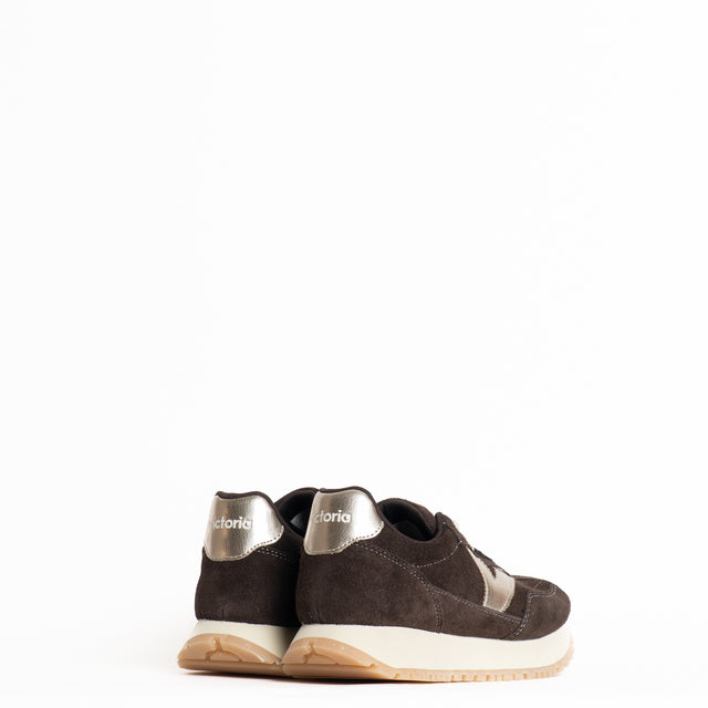 Victoria-Sneakers scamosciata con doppio laccio - marrone