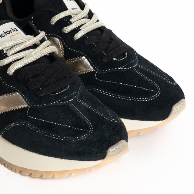 Victoria-Sneakers scamosciata con doppio laccio - nero