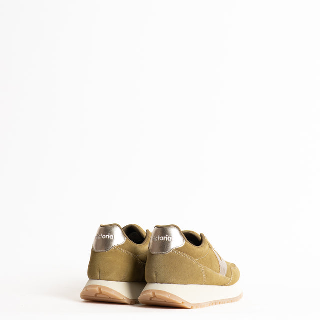 Victoria-Sneakers scamosciata con doppio laccio - oliva