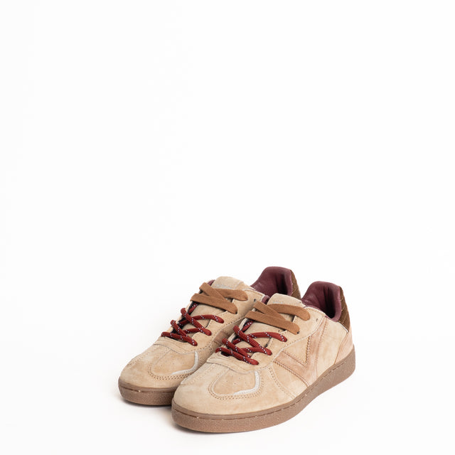Victoria-Sneakers scamosciata con doppio laccio - beige