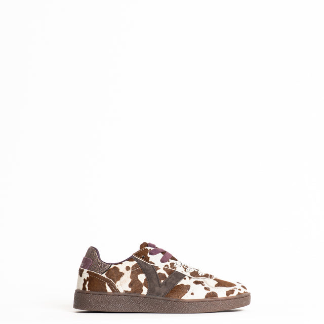 Victoria-Sneakers in cavallino animalier - marrone/latte
