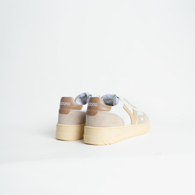 Victoria-Sneakers effetto pelle e camoscio - beige