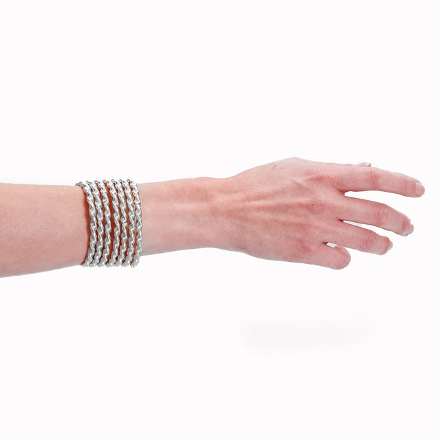 W by Whitemood-Torchon rigid bracelet - silver