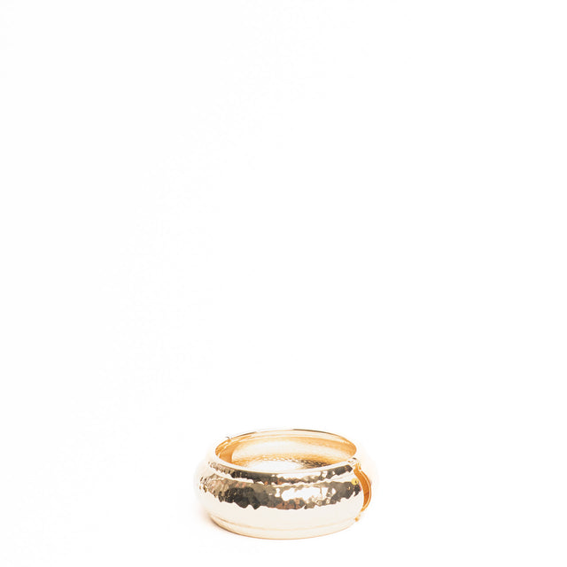 W by Whitemood-Bracciale tondo a fascia martellato - gold