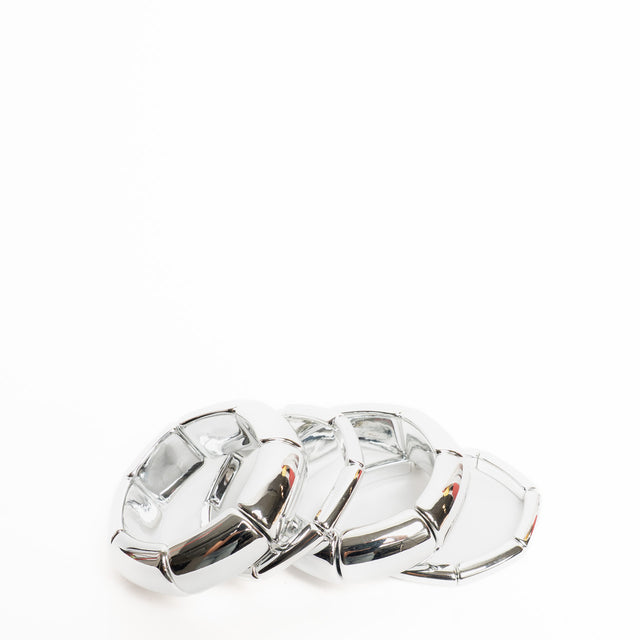 W by Whitemood-Set of 4 elastic bracelets - silver