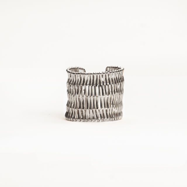 W by Whitemood-Bracciale polsiera intrecciata - silver