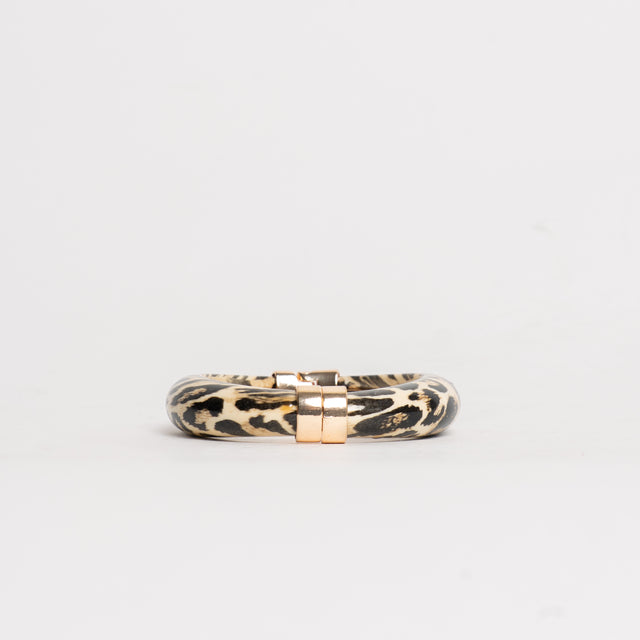 W by Whitemood-Bracciale tubo animalier - avorio/nero