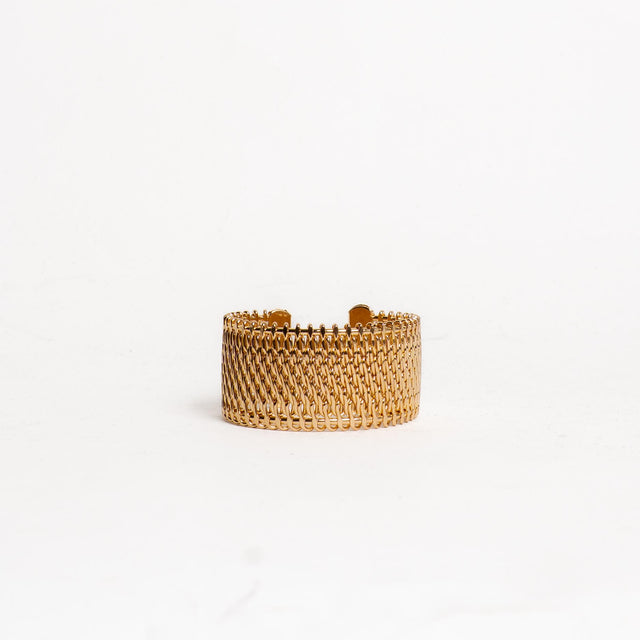 W by Whitemood-Bracciale polsiera effetto vimini - gold