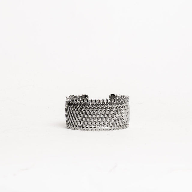 W by Whitemood-Bracciale polsiera effetto vimini - silver