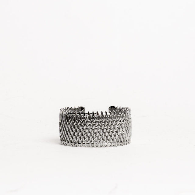 W by Whitemood-Bracciale polsiera effetto vimini - silver