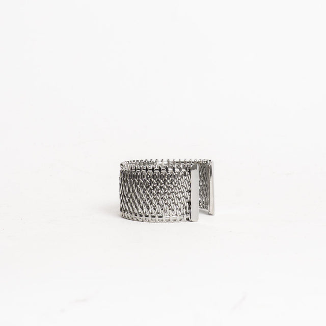 W by Whitemood-Bracciale polsiera effetto vimini - silver