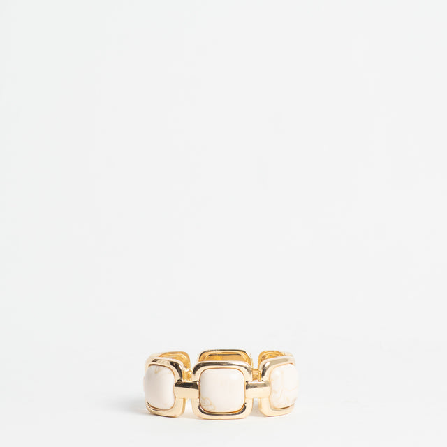 W by Whitemood-Bracciale rigido pietre - avorio