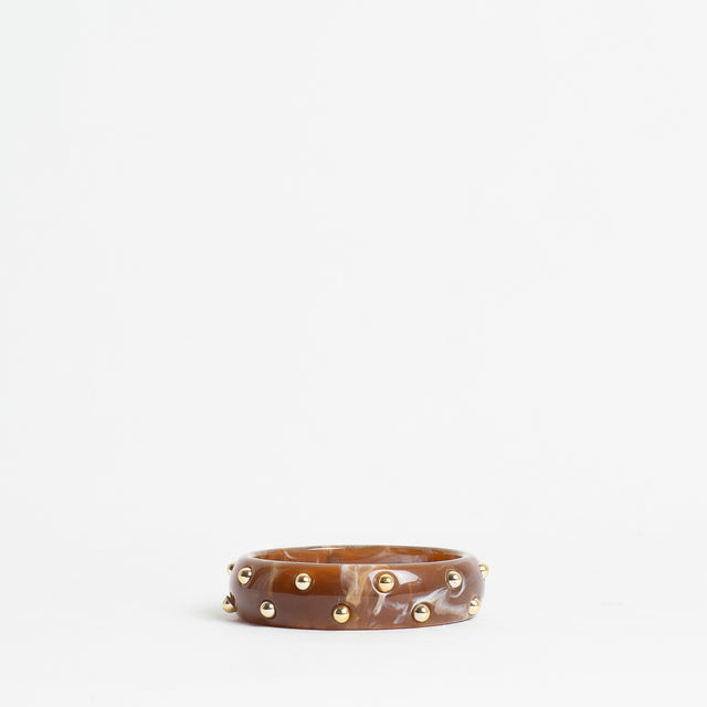 W by Whitemood-Bracciale rigido con borchie - ambra