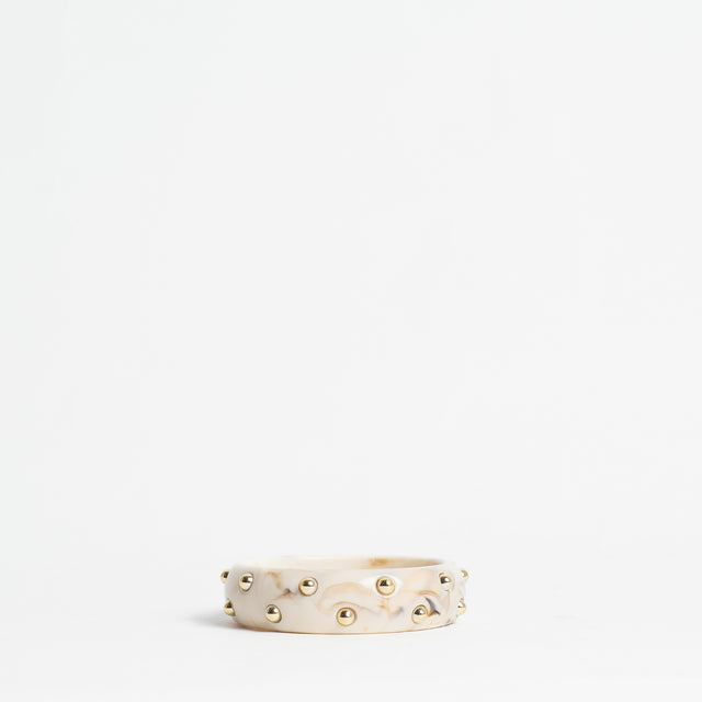 W by Whitemood-Bracciale rigido con borchie - avorio
