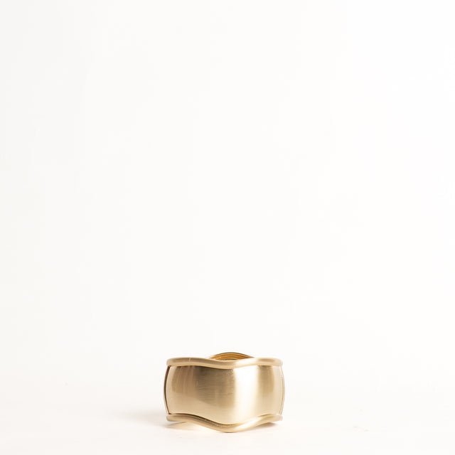 W by Whitemood-Bracciale rigido alto ondulato satinato - gold