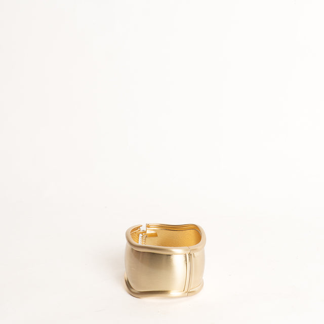 W by Whitemood-Bracciale rigido alto ondulato satinato - gold