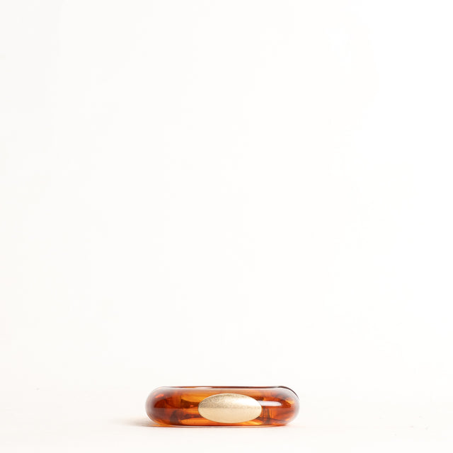 W by Whitemood-Bracciale rigido squadrato - ambra