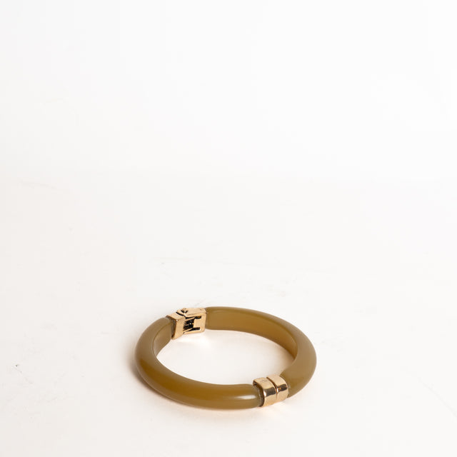 W by Whitemood-Bracciale rigido inserti dorati - ocra