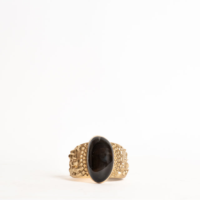 W by Whitemood-Bracciale increspato con pietra - moro