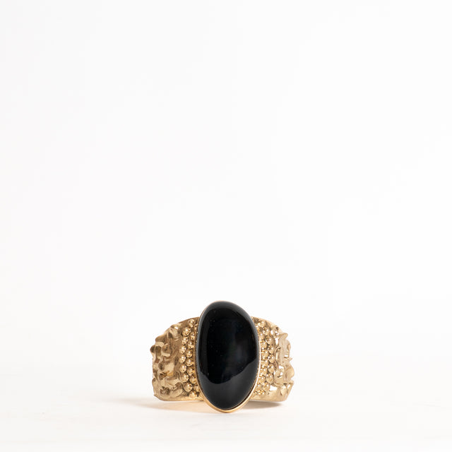 W by Whitemood-Bracciale increspato con pietra - nero