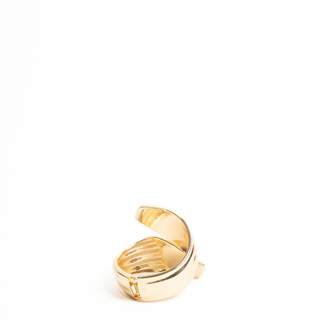 W by Whitemood-Rigid striped bracelet - gold