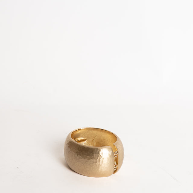 W by Whitemood-Bracciale rigido ovale martellato - gold