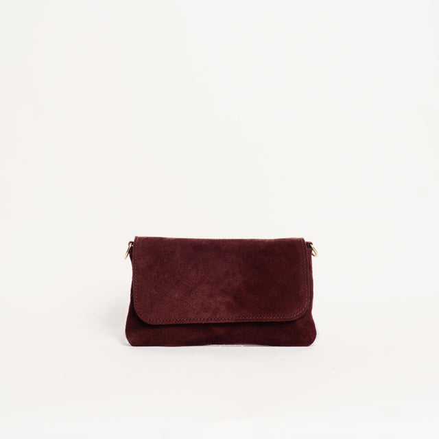 W by white mood-Pochette genuine leather scamoscia - Bordeaux