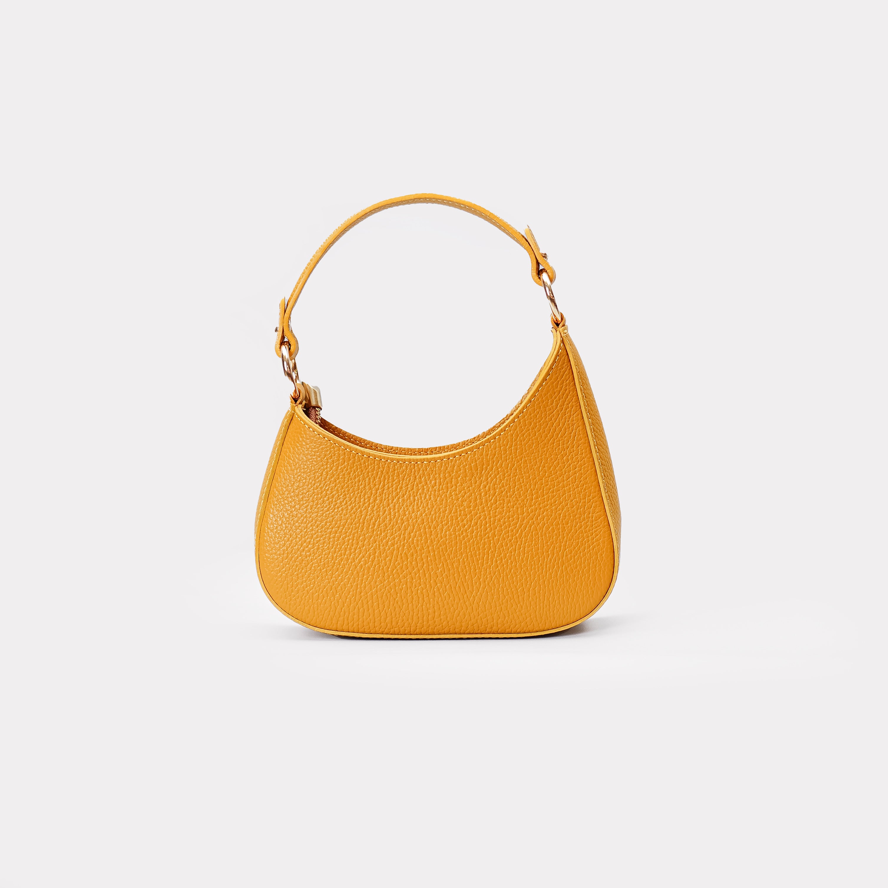 W by Whitemood Mini borsa a spalla mezzaluna asimmetrica ocra