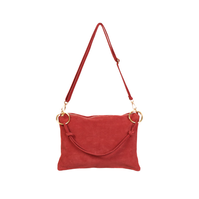 W by Whitemood - Bolso de hombro de ante - Rojo